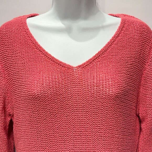 Eileen Fisher 100% Silk Sweater Pink 3/4 Sleeve Spring Women's Size Large Petite - Picture 6 of 12